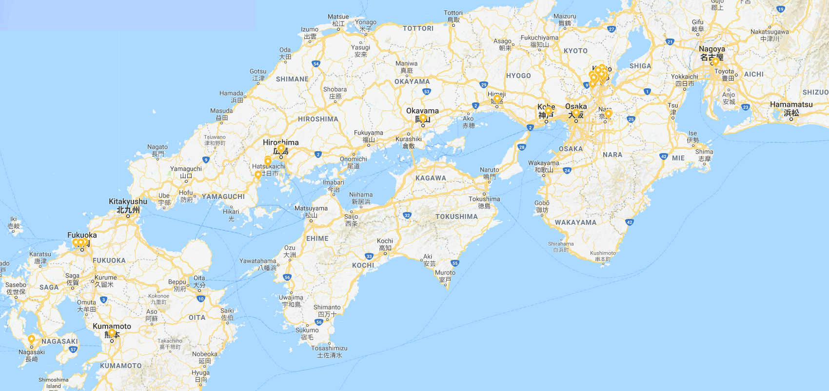 Map of central and western Japan highlighting major cities including Nagoya.