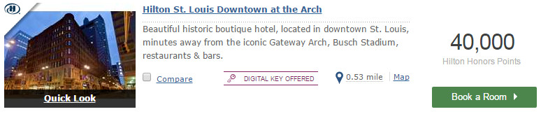Hilton St. Louis Downtown at the Arch available for 40,000 Hilton Honors points.